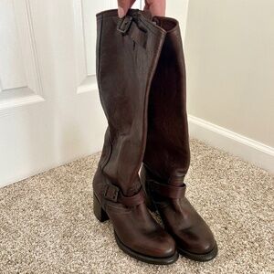 Frye Distressed Leather Heeled Boot